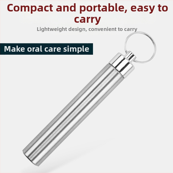 Koji 304 nerūsējošā tērauda zobstiklu komplekts — pārnēsājams uzglabāšanas caurule, antibakteriāla smaganu kopšana, piemērots pieaugušajiem