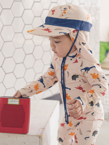 Berniukų viengijis maudymosi kostiumėlis, ilgomis rankovėmis, animacinis atspaudas, 80% poliesteris