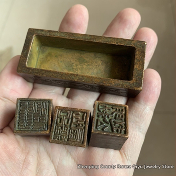 Trys viename antspaudų rinkinys (Medžiaga: lydinys; Kategorija: Geometrinė forma; Stilius: kinietiškas stilius)