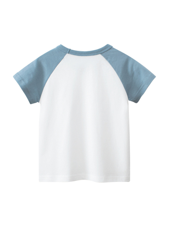 Детска тениска, корейски стил, карикатури с динозаври и животни, 100% памук, за деца 3-8 години