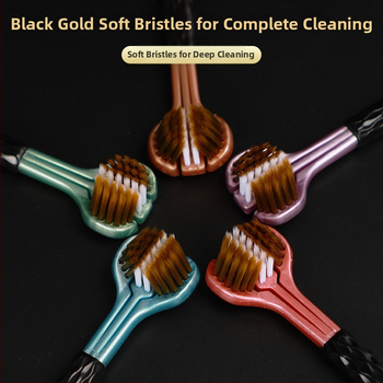 Brush Cool trijų šonų dantų šepetėlis, modelis 995, rankinis, 5 vnt., liežuvio skrapiklis