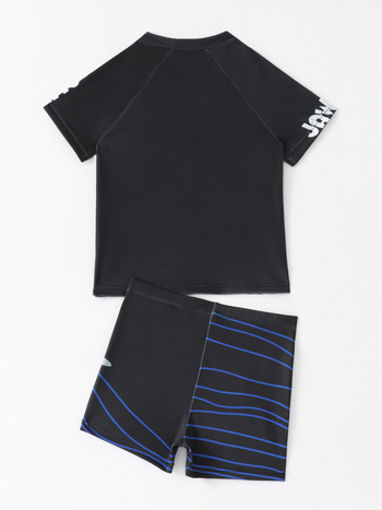 Δύο-τμήματα παιδικό μαγιό για αγόρια με καρτούν, κοντομάνικο πάνω και σλιπ, πολυεστέρας, ηλικίες 3–7