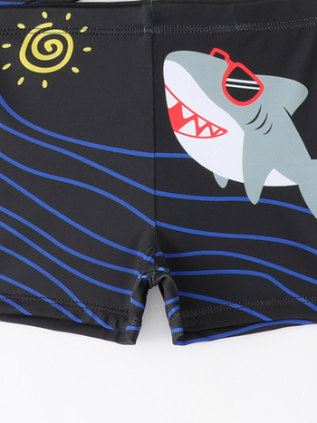 Δύο-τμήματα παιδικό μαγιό για αγόρια με καρτούν, κοντομάνικο πάνω και σλιπ, πολυεστέρας, ηλικίες 3–7