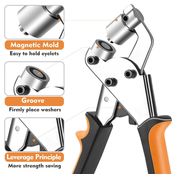 Σετ εργαλείων εγκατάστασης μεταλλικών οπών από χαλκό – Δομή: οπών-κουμπί, κατάλληλο για παλτά, παπούτσια, καπέλα, ζώνες, σακίδια, κουρτίνες