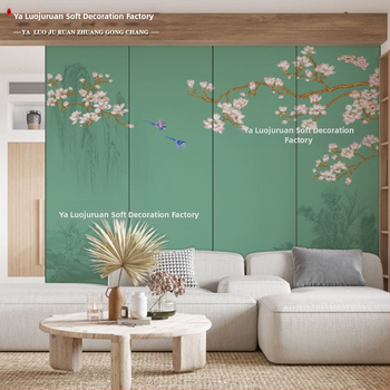 Sienų danga su siuvinėjimu, Naujasis kinų stilius, atsparus drėgmei, aukštos kokybės, iš Yaliju Soft Furnishings