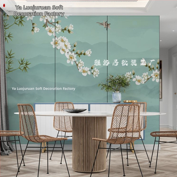 Sienų danga su siuvinėjimu, Naujasis kinų stilius, atsparus drėgmei, aukštos kokybės, iš Yaliju Soft Furnishings