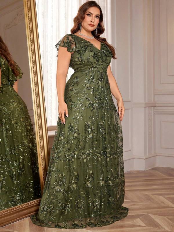 Vakarinė suknelė A linijos, V iškirptė su blizgučiais, trumpomis rankovėmis, vakarėliui; Audinys: spandeksas; Pagrindinio audinio sudėtis: 80-90% spandekso; Iškirptė: V; Siluetas: A-line