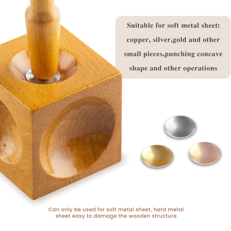 Medinis stačiakampio formos anvilas plokščių kalimui iš aukso, sidabro (925) ir vario — konkavus lankas — DIY juvelyrikos įrankis