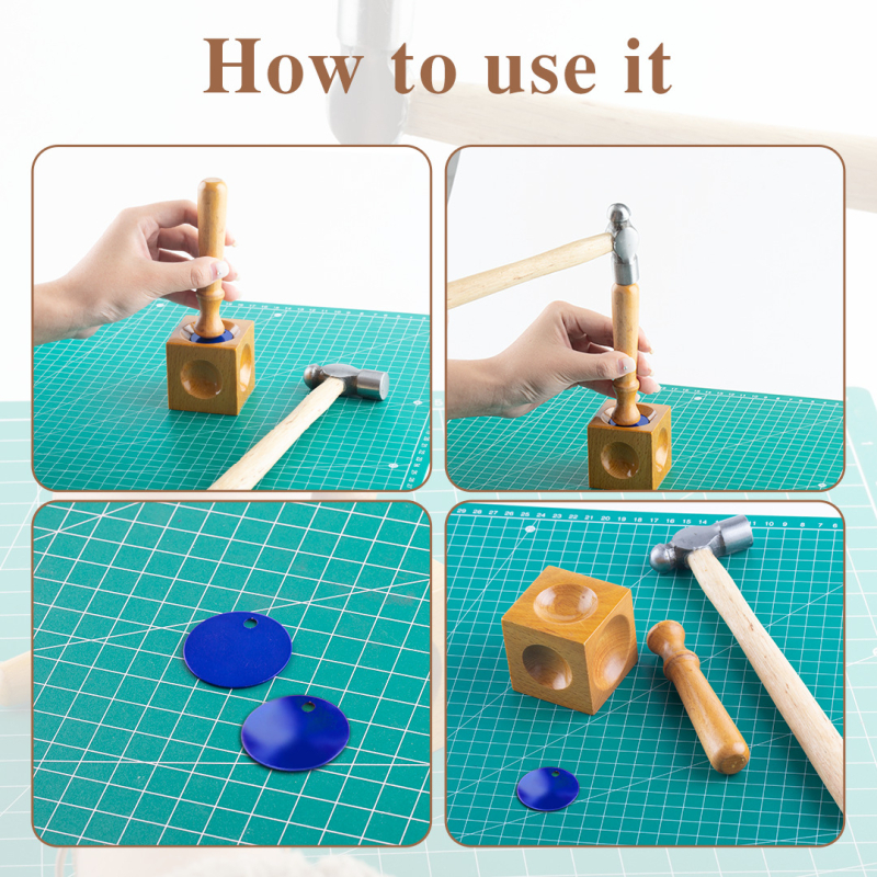 Medinis stačiakampio formos anvilas plokščių kalimui iš aukso, sidabro (925) ir vario — konkavus lankas — DIY juvelyrikos įrankis