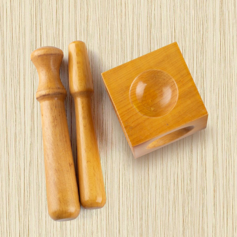 Medinis stačiakampio formos anvilas plokščių kalimui iš aukso, sidabro (925) ir vario — konkavus lankas — DIY juvelyrikos įrankis