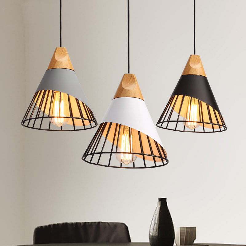 Željezni luster, nordijski moderni jednostavan stil, LED rasvjeta, aluminijsko tijelo, rasvjetna površina 5–10 m²