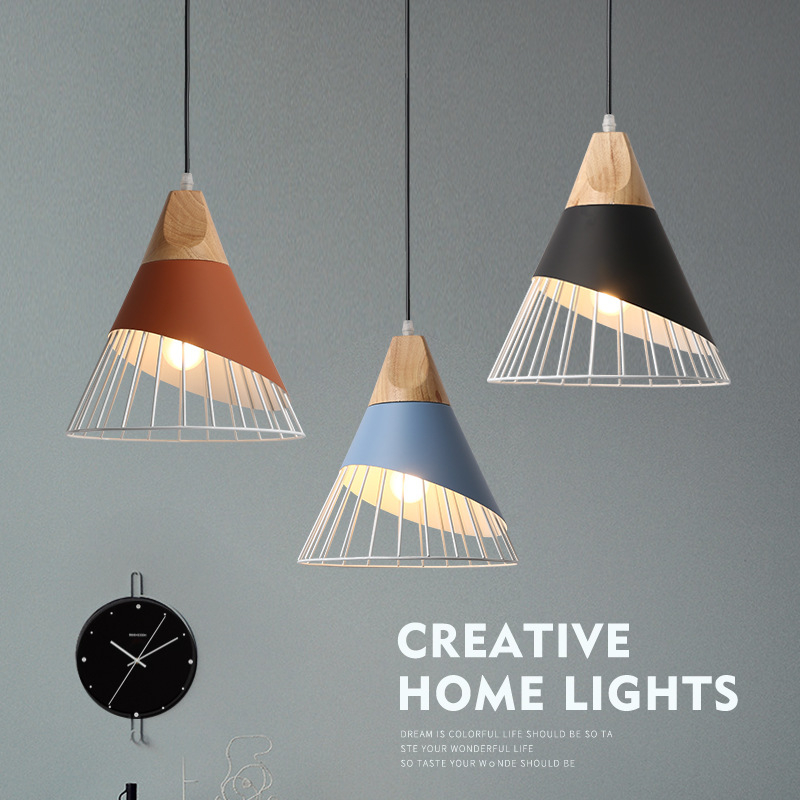 Željezni luster, nordijski moderni jednostavan stil, LED rasvjeta, aluminijsko tijelo, rasvjetna površina 5–10 m²