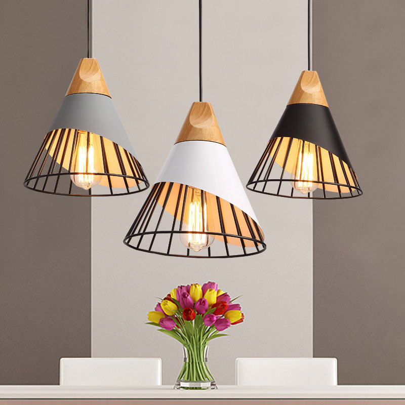 Željezni luster, nordijski moderni jednostavan stil, LED rasvjeta, aluminijsko tijelo, rasvjetna površina 5–10 m²