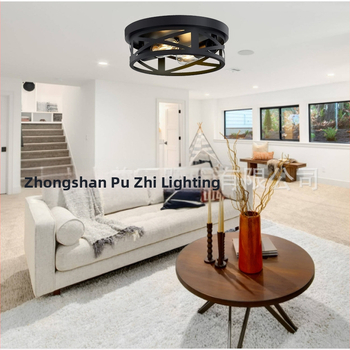 Εντοιχισμένος λαμπτήρας οροφής - ρετρό στυλ, πυρακτώμενος λαμπτήρας, 110V, σώμα από σίδηρο και σκιά από σίδηρο, 5–10 m²