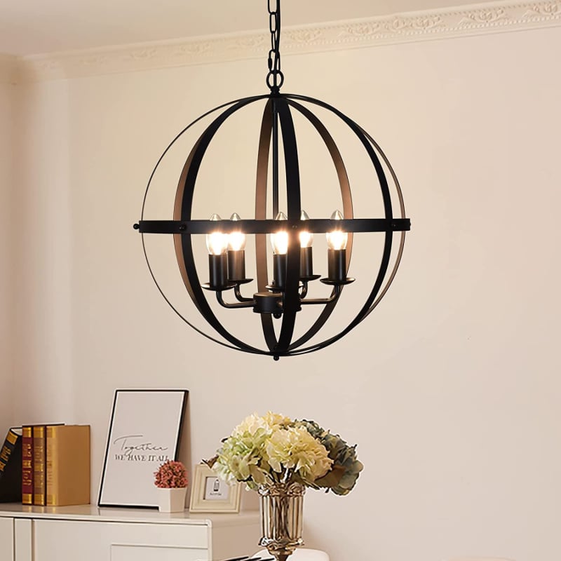 Luster od kovanog željeza za blagovaonicu, LED svjetlo, 220V, pokriće 5-10 m², model PL-0045, Xibao