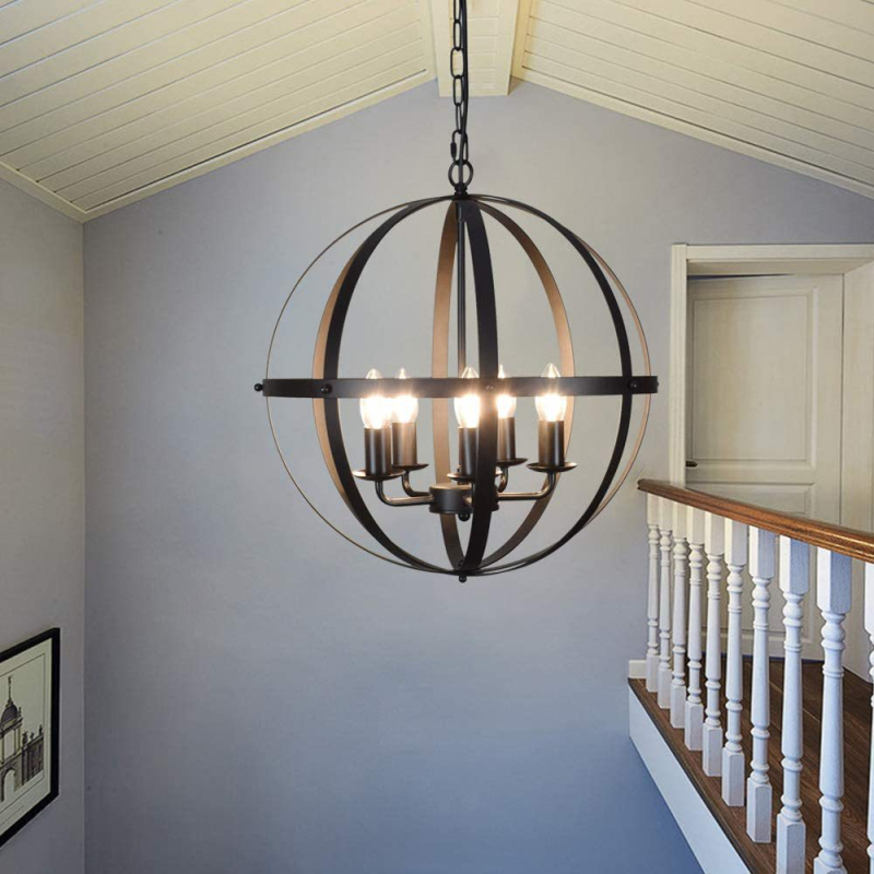 Luster od kovanog željeza za blagovaonicu, LED svjetlo, 220V, pokriće 5-10 m², model PL-0045, Xibao