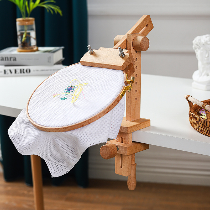 Θέση κεντήματος τραπεζιού, ενσωματωμένο ξύλινο πλαίσιο για κέντημα σταυροβελονιάς