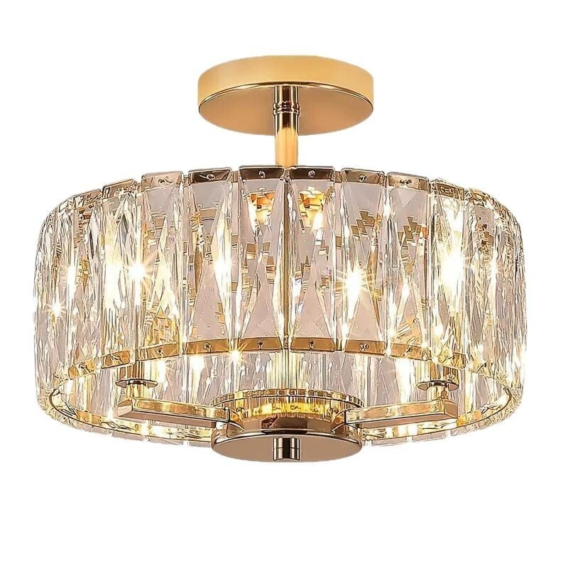 Модерен кристален таванен светилник за коридор, спалня и ресторант, железно тяло и кристален абажур, LED енергоспестяваща светлина, ≤36V, CE сертифициран, обхват 5–10㎡, CRI 70–80