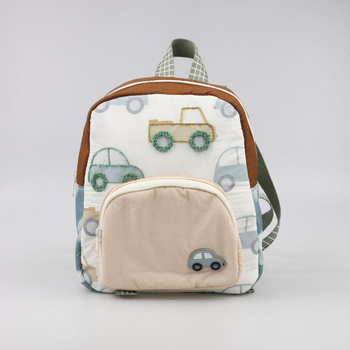 Универсална детска раничка с бродиран автомобил, предучилищна възраст, Oxford плат, намаляване на натоварването, игрив и сладък стил, унисекс