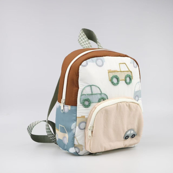 Универсална детска раничка с бродиран автомобил, предучилищна възраст, Oxford плат, намаляване на натоварването, игрив и сладък стил, унисекс