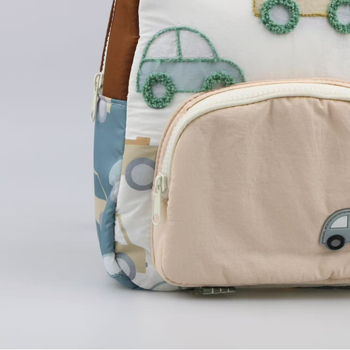 Универсална детска раничка с бродиран автомобил, предучилищна възраст, Oxford плат, намаляване на натоварването, игрив и сладък стил, унисекс