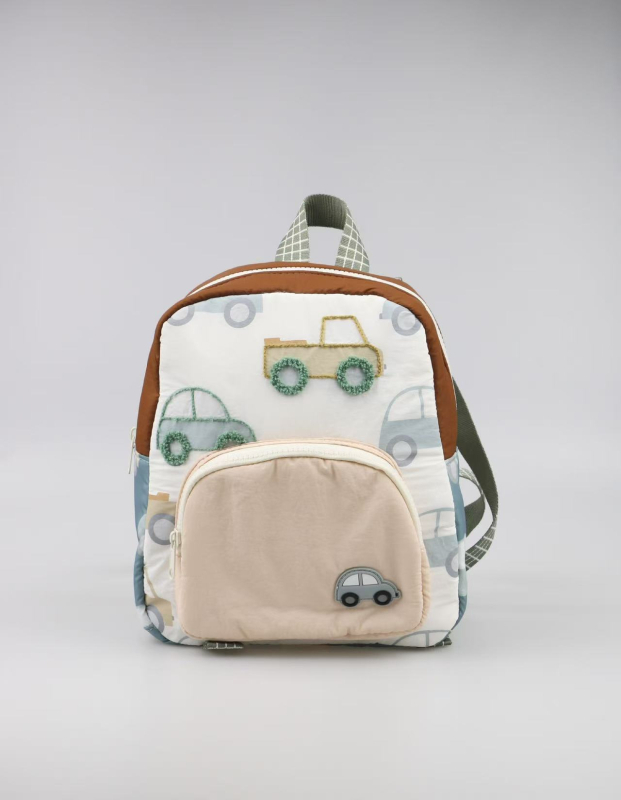 Универсална детска раничка с бродиран автомобил, предучилищна възраст, Oxford плат, намаляване на натоварването, игрив и сладък стил, унисекс