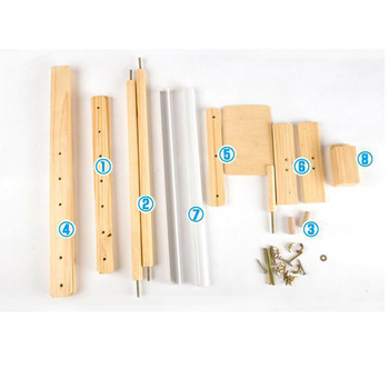 Ξύλινο πλαίσιο κεντήματος για γραφείο, κάθετη στήριξη, 5 οπές, ρυθμιζόμενο ύψος, κινεζικό στυλ