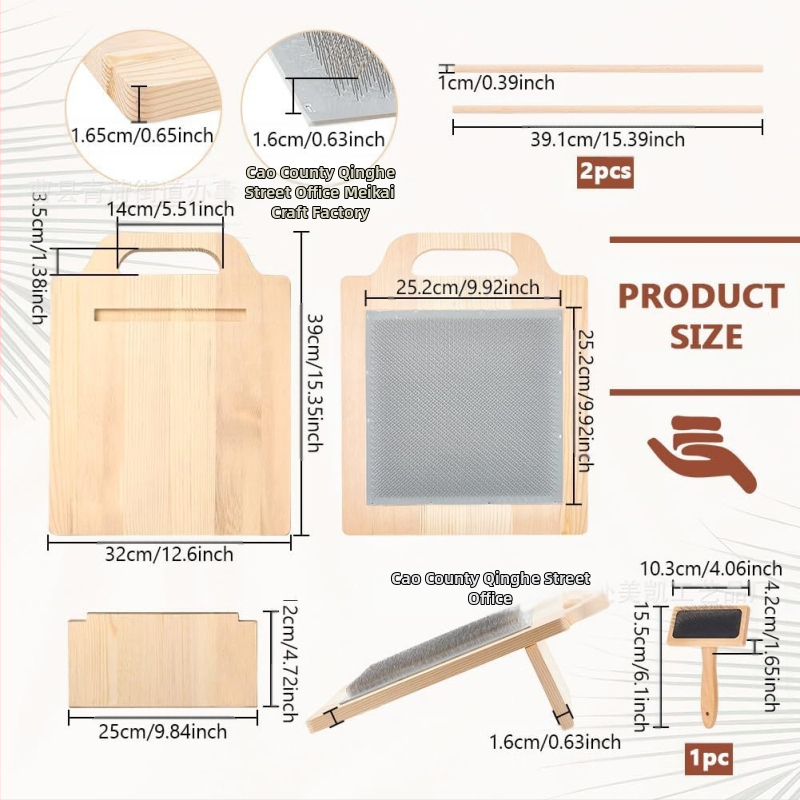 Портативен дървен комплект за обработка на вълна: смесване на нюанси, обработка и подреждане на влакна; персонализируем дизайн — аксесоар за шевни машини.