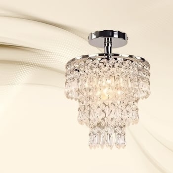 Таванна лампа с кристална абажур, модерен минимализъм, LED осветление, напрежение ≤36V, обхват 5–10㎡