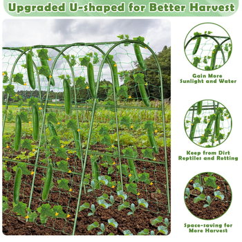 Αναρριχητικό πλέγμα για αγγούρια, μεταλλικο-πλαστική κατασκευή, σετ κηπουρικής οικιακής χρήσης με σκοινί για δέσιμο