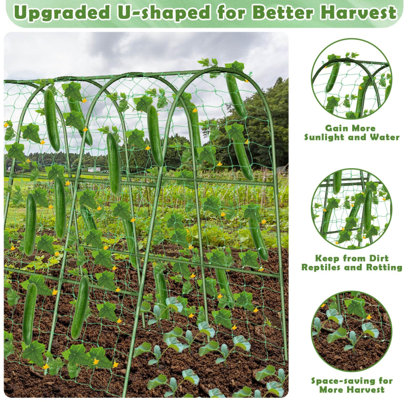 Agurkų kopimo stelažas, metalinis + plastikinis rėmas, namų sodo rinkinys su virve
