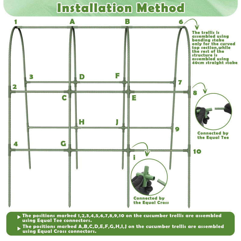 Agurkų kopimo stelažas, metalinis + plastikinis rėmas, namų sodo rinkinys su virve