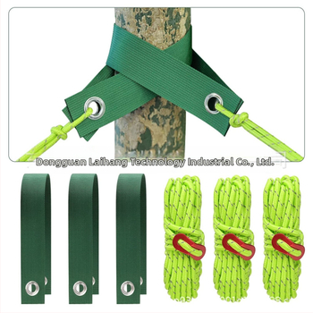 Τριμελής σετ αγκυρώσεων κήπου από ανοξείδωτο ατσάλι με θήκη για σχοινί – για κορμούς και νεαρά δέντρα