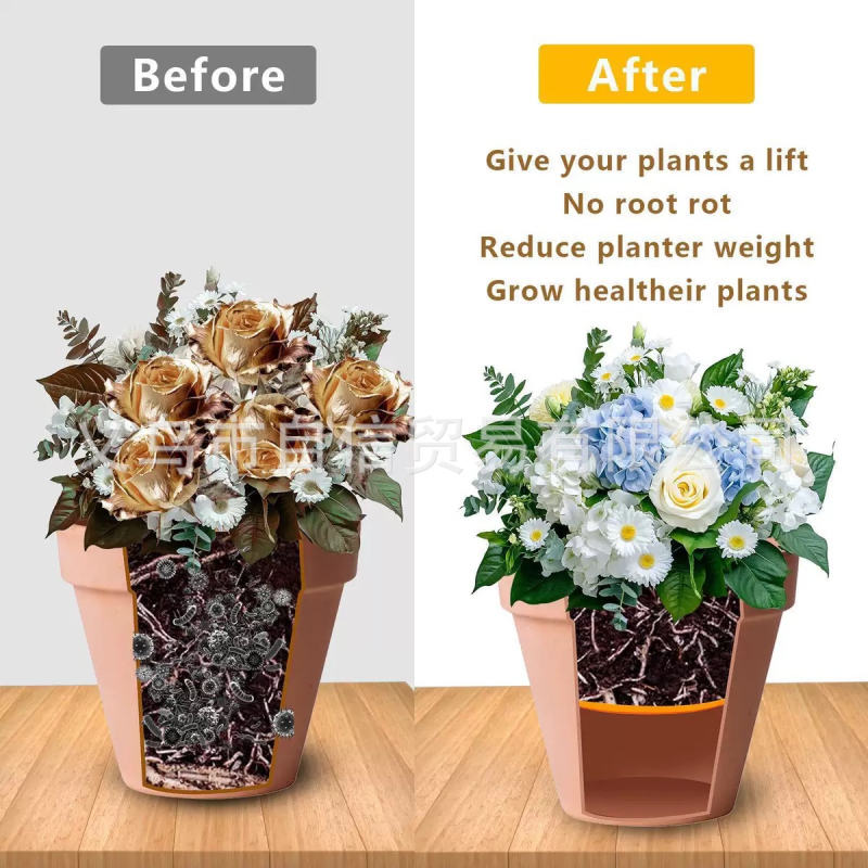 Пластмасова тапа за дренаж на саксия – модерен арт украса за окачване