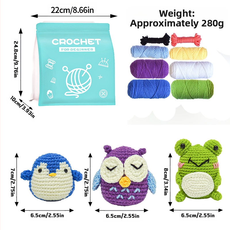 Комплект материали за плетене с кука - полушерстяна прежда, групова нишка, ръчно плетене, DIY, марка csxh