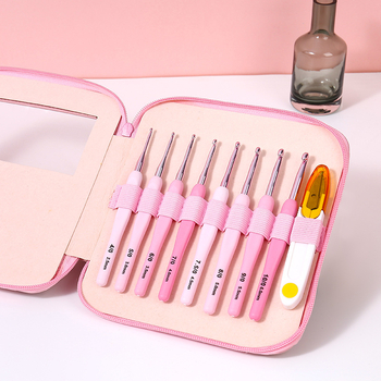 Set od 8 kukica za kukičanje s mekim držačima za pletenje pulovera — Yan Jin, prilagodljivo procesiranje, 230 g