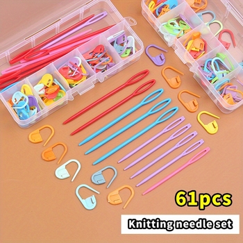 Plastikinė žymėjimo sagtis megztuvams – Prekės ženklas Grandma Textile | Dėžutė: 200 vnt | Bendras svoris: 10