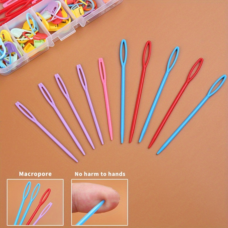 Plastikinė žymėjimo sagtis megztuvams – Prekės ženklas Grandma Textile | Dėžutė: 200 vnt | Bendras svoris: 10