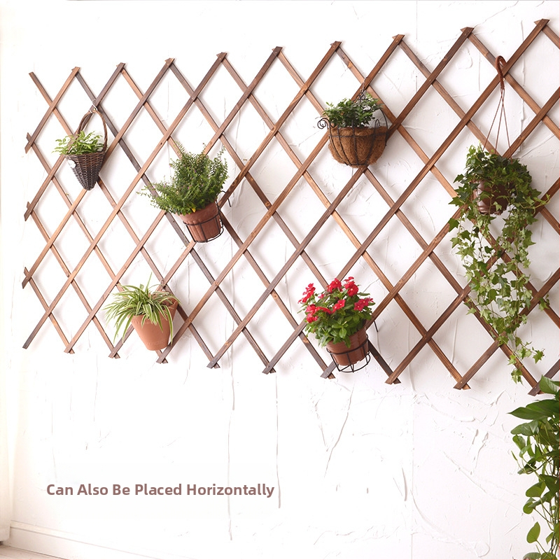 Външна стенна стойка за растения и катереща решетка от антикорозионно дърво за балкон и градина, код на продукта Tb-635814615018