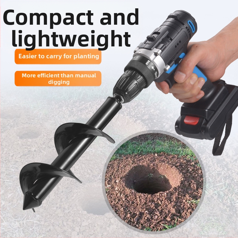 Спирално градинско свредло с пръчка за засаждане на разсад и разрохване на почвата - Thunderstorm, за зеленчуци, плодове, чай, бамбук, дървета и слънчогледи