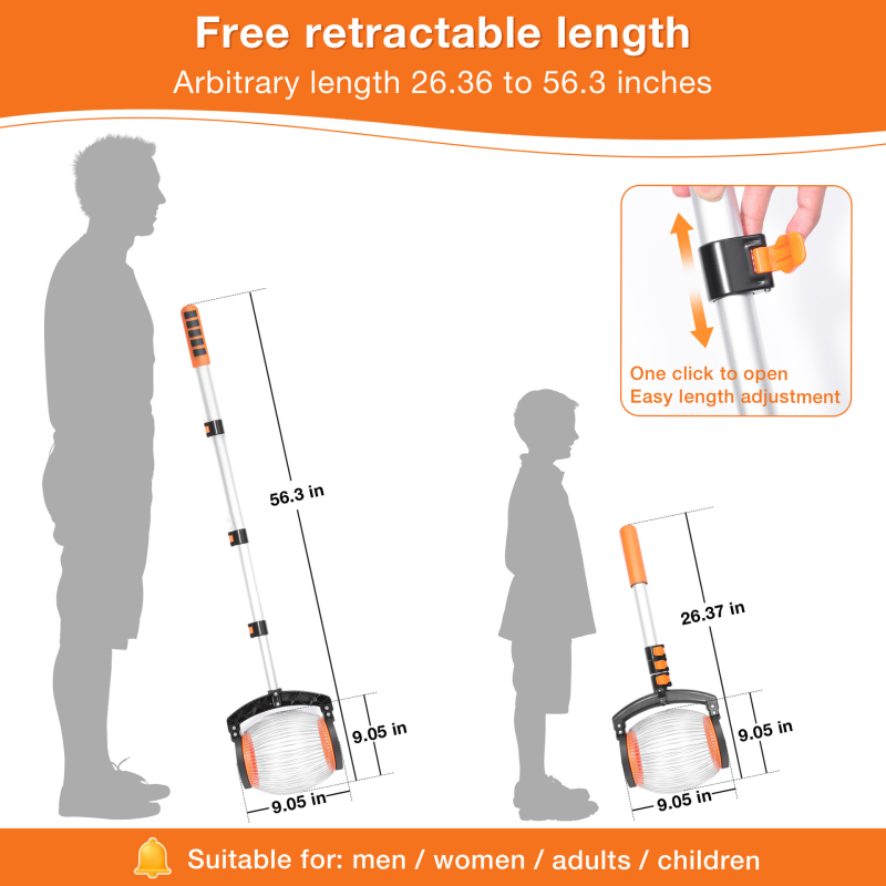Aliumininis riešutų ir kaštainių rinktuvas — besisukantis sodo įrankis riešutams ir kaštainiams, daugiafunkcinis vaisių rinkėjas, pritaikomas apdorojimas, logotipo spausdinimas