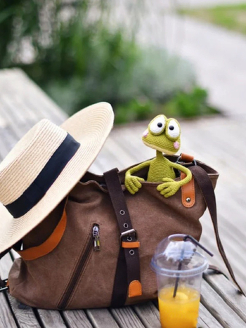 Σετ DIY για βελονάκι: φιγούρα βατραχάκι, χειροποίητο, μαλλί νήμα, υλικό για βελονάκι