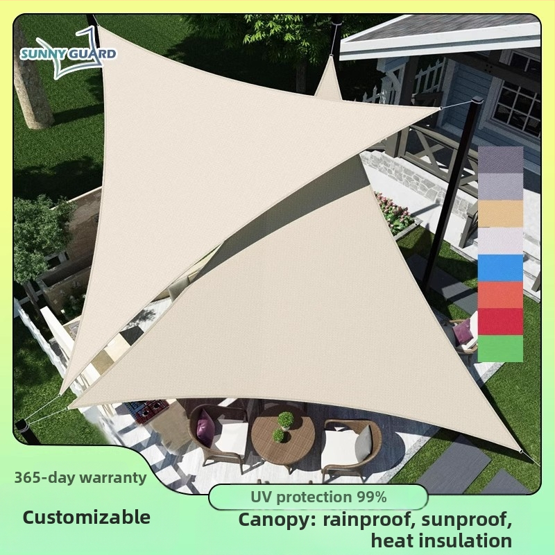 Āra saules aizsardzības audums - kvadrātveida forma, poliester audums, ūdensizturība 500-1000