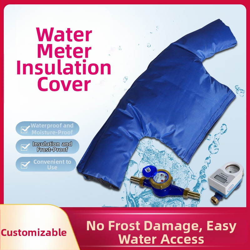 Vandens skaitiklio izoliacijos gaubtas, audinys su izoliaciniu vatos šerdimi; kieta forma, paviršiaus iškyšų tipas, darbinė temperatūra iki 80°C