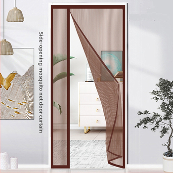 Durų ekranas nuo uodų su deimantine tinkleliu, šoninis atidarymas, magnetinis užsegimas, miegamajam, Velcro užuolaida