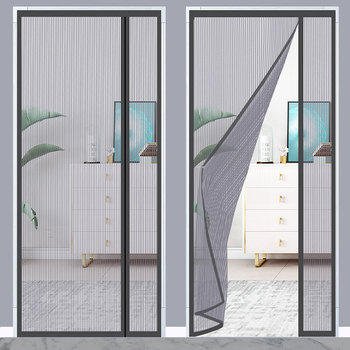 Durų ekranas nuo uodų su deimantine tinkleliu, šoninis atidarymas, magnetinis užsegimas, miegamajam, Velcro užuolaida