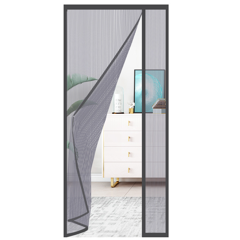 Durų ekranas nuo uodų su deimantine tinkleliu, šoninis atidarymas, magnetinis užsegimas, miegamajam, Velcro užuolaida