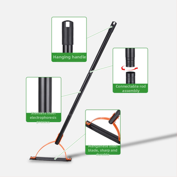 Ръчна плевелокосачка за градина с назъбен двустран нож, 65Mn стомана, 1.53 кг, марка Miarro