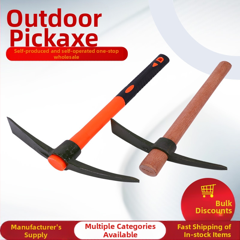 Плоско-заострена стоманена кирка с дървена дръжка, за рязане на дърва и земеделие, дължина 230–300 мм, марка Jin Rui