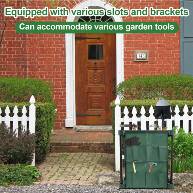 Sodo įrankių laikiklis – Medžiaga: PP + plieno vamzdis, Prekės ženklas OEM, Tinka sodui, pavėsinei ir garažui